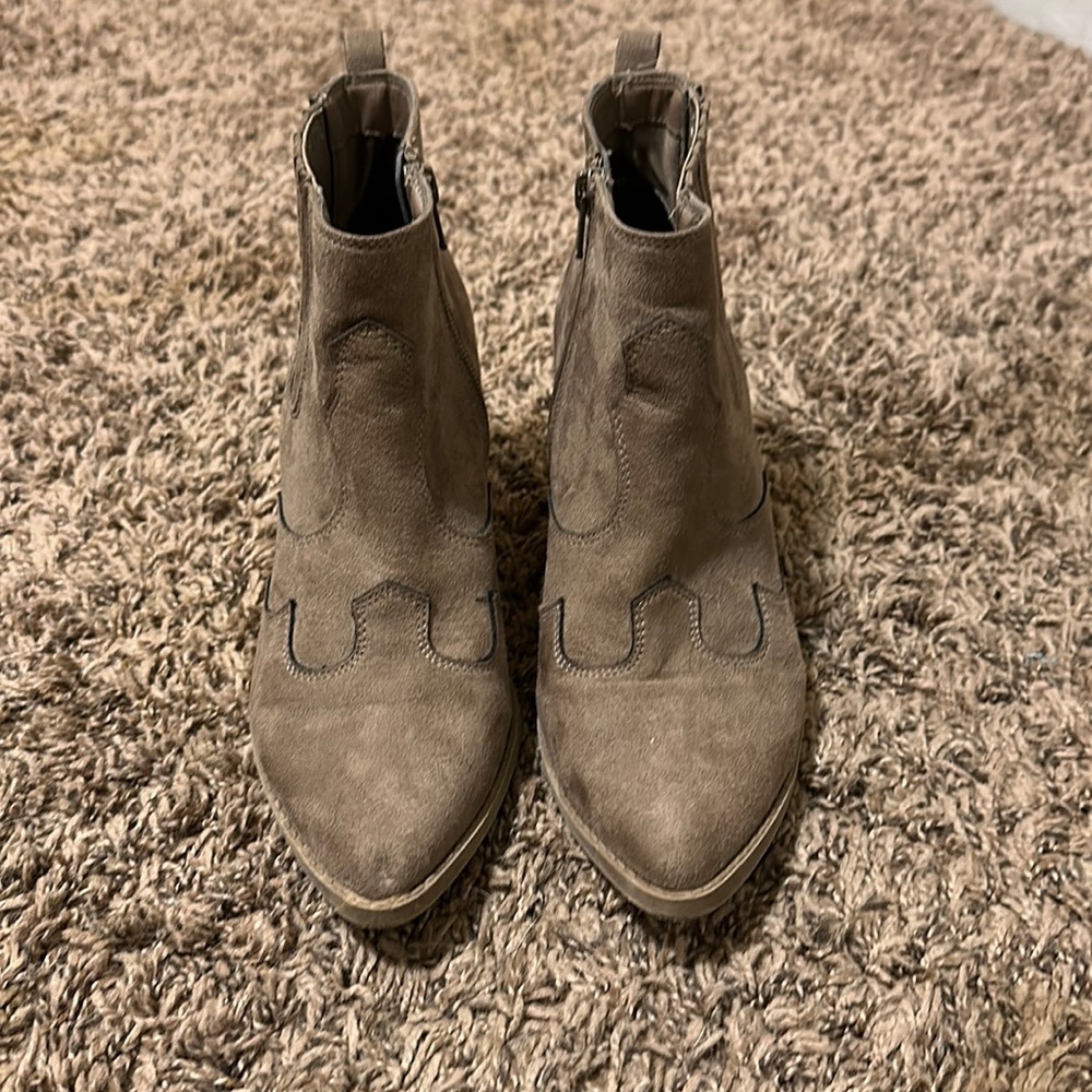 Tan ankle booties